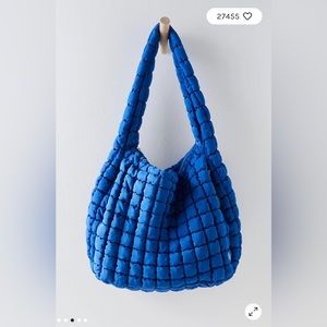 NWT Free People Movement Quilted Carryall Bag in Blue